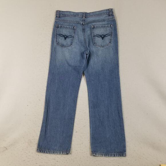 DKNY Jeans Jeans Mens 34x32 Blue Straight Leg Denim Embroidered Pockets Cotton - Picture 5 of 16